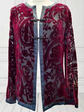 Stunning *LAURA ASHLEY* Red Vintage Silk Devoré Velvet Kimono Jacket 16 picture