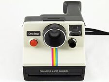 Vintage Original Polaroid SX-70 OneStep White Rainbow Stripe Land Camera TESTED picture