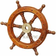 Wooden Ship Steering Wheel Nautical Pirate Wheel Decor Ship Wheel Maritime 24
