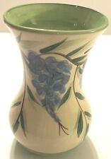 GAIL PITTMAN 2002 Ergon Signed Handpainted Wisteria Grapes Ceramic Pottery Vase picture