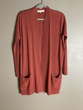 Love Stitch Medium Cardigan with Pockets Coral Rust picture