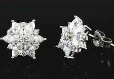 1.95CT Simulated Diamond Marquise & Round Flower Earrings in Sterling MSRP1999 picture