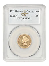1860-S $3 PCGS MS61 ex: D.L. Hansen picture