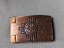 vintage USA made BELT BUCKLE native american AZTEC western CHAMBERS cowboy picture
