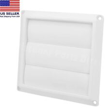 Dryer Air Vent Cover Cap 4'' Louvered Cover White Exterior Wall Vent Hood Outlet picture