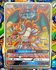 Toon Charizard GX Rainbow Gold Metal Pokémon Card Collectible Gift picture