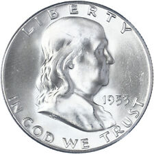 1953 S Franklin Half Dollar 90% Silver BU US Coin See Pics E056 picture