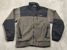 Columbia Jacket Men's Large Gray Black Full Zip Fleece Embroidered Field Gear picture
