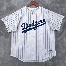 Vintage Majestic Los Angeles  Dodgers Jersey Men XL White Pinstripe MLB Baseball picture