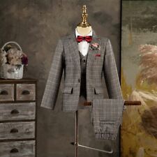Children's Formal Suit Gentleman Birthday Host Piano  Costume Jacket Vest Pants picture
