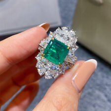 New Arrival Mix Color Square Green Citrine Topaz Gems Women Jewelry Gifts Rings picture