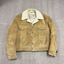 Vintage Sears Suede Jacket Mens Large Brown 1970s Sherpa Leather Shop Western picture