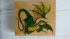 INKADINKKADO FLYING WINGED DRAGON WOODEN RUBBER STAMP -- USED picture