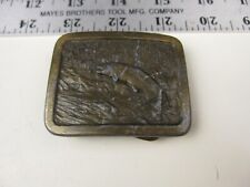 1977 Indiana Metal Craft TROUT Fishing Related Buckle   BIS picture