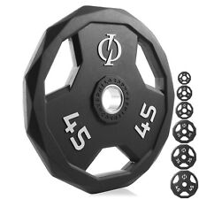 Set of 2 Rubber Coated Olympic Grip Weight Plates - 2-in Olympic Plates Black picture