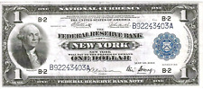 1918 $1 NEW YORK FEDERAL RESERVE BANK NOTE ~ SPREAD EAGLE ~ NICE EXTREMELY FINE picture