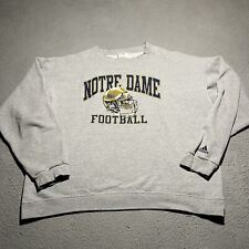 Vintage Notre Dame Adidas Sweatshirt Mens XL Gray Heavyweight Logo Y2K Oversized picture