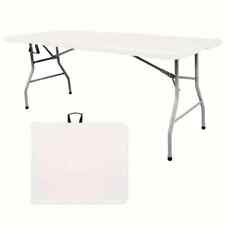 Portable 6 FT Plastic Folding Table Fold in Half Garden Table Indoor Outdoor picture