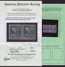 1939 PREXY COIL Sc 842 MNH 3c LP small holes variety APS certificate CV unpriced picture