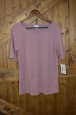 LuLaRoe LLR Women Size Large Fitted Gigi Shirt Rose Vertical Stripes Ribbed NWT picture