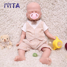 IVITA 21'' Eyes Closed Sleeping Silicone Reborn Doll Lifelike Infant Boy Doll picture