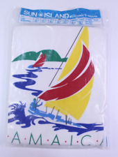 NOS VTG Sun Island T-Shirt Tee SIngle Stitched Sailboat Wind Ocean Jamaica L NEW picture