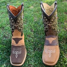 Women's Western Rodeo Square Toe Cowgirl Boots Brown Botas Vaqueras de Dama   picture