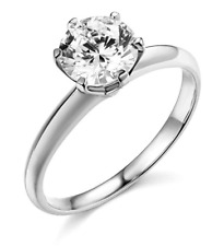 1 Ct Round Cut Solitaire Engagement Wedding Promise Ring Solid 14K White Gold picture