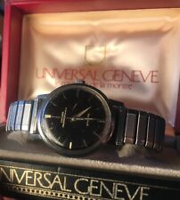 Vintage Universal Geneve Polerouter Automatic Black Dial Watch with original box picture