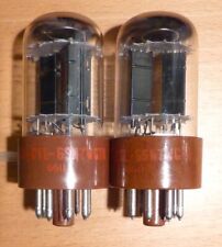 Pair 2 TungSol 6SN7 WGTA tubes black plate Tested strong Hickok 539 US brown 60s picture