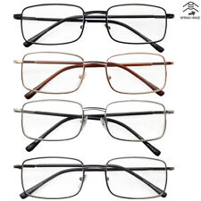 Reading Glasses Mens Womens 4 Pack Metal Frame Readers Eyeglasses Spring Hinge picture