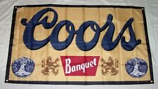 COORS BANQUET BEER 3'X5' FLAG BANNER MANCAVE COORS LIGHT BAR GARAGE COLORADO picture
