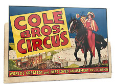 Authentic 1940s Coles Brothers Circus Poster- Unframed picture