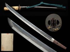 Japanese Sword Wakizashi Katana Real Sword Koshirae Mumei 15.11 in Antique Japan picture