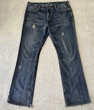 Von Dutch Jeans Men's 38 Blue Wide Leg Baggy Distressed 100% Cotton Skater picture