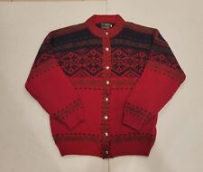Vintage Viking Sportswear Cardigan Size L  Sweater 100% Wool made in Scotland picture