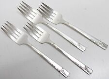 4 Vintage Nobility Plate Caprice Pattern Silverplate Flatware Salad Forks picture