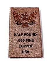 1/2 Pound Copper Bar - Anonymous Mint Owl picture