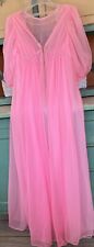 Vintage Jenelle Of California Hot Pink Nylon Sheer Pink Lovers Peignoir Robe GVC picture