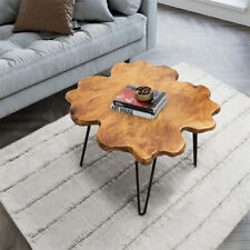 Greenage Natural Cedar Root Live Edge Coffee Table with Hairpin Legs Heavy Thick picture