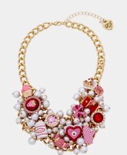 BETSEY JOHNSON BABYCAKES STATEMENT NECKLACE PINK SWEETS BIB NECKLACE NEW HTF picture