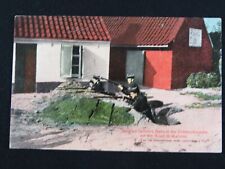 1915 Antique Postcard Belgian Soldier Behind Entrenchments Road To Malines B6624 picture
