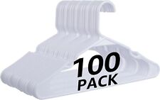 100 Pack Plastic Hangers Clothes Heavy Non Slip Hangers with Double Hooks picture