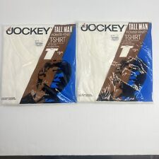 Lot (2) Jockey Tall Man Blank White Tee Vintage 1974 70s T-Shirt NOS Size Large picture