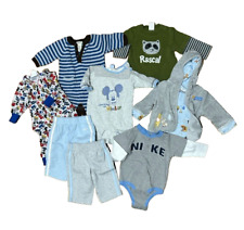 Vintage Baby Boy Clothes Lot 9 Piece Nike Disney Fall Winter Romper Pants 0-6 M picture