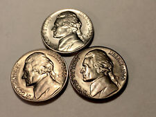 1940 P-D-S Jefferson Nickels Nice Mixed BU/Uncirculated Set of 3  #30 picture