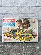 Vintage 1982 Playskool 560 Build N' Play Village Blocks w/Box Set Creative Toy picture
