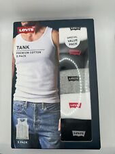 Levi's Lightweight Tank Tops for Men, 5 Pack Classic Ribbed Cotton Mens picture