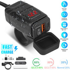 LED Waterproof Motorcycle 2USB Phone GPS QC3.0 PD Fast Charger Adapter Voltmeter picture