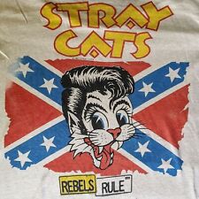 Vintage 80s Stray Cats Shirt From 1983  White  Size S to 4XL  Shirt AC287 picture